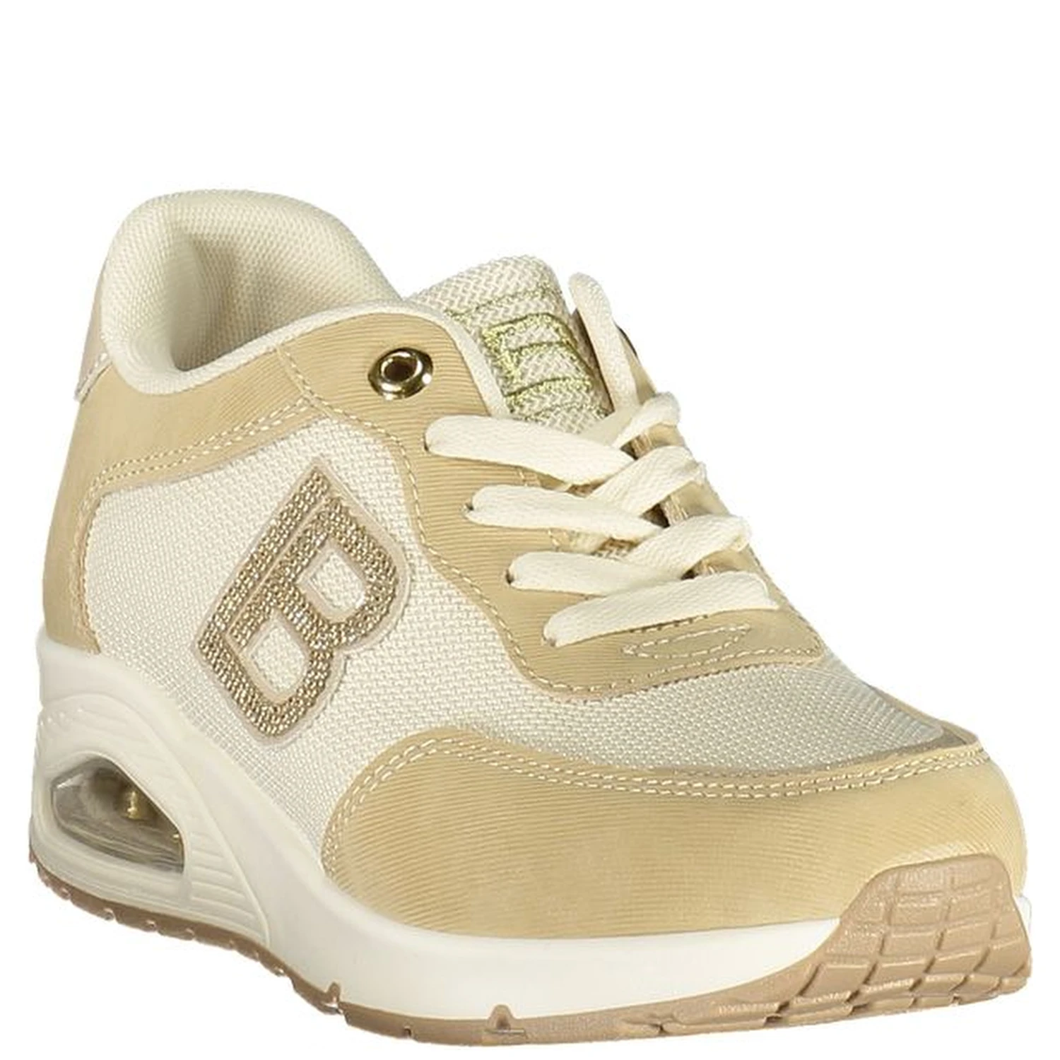 Beige Polyester Athletic Sneakers