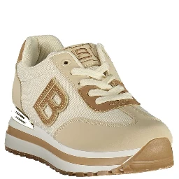 Beige Polyester Athletic Sneakers