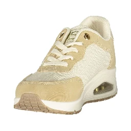 Beige Polyester Athletic Sneakers