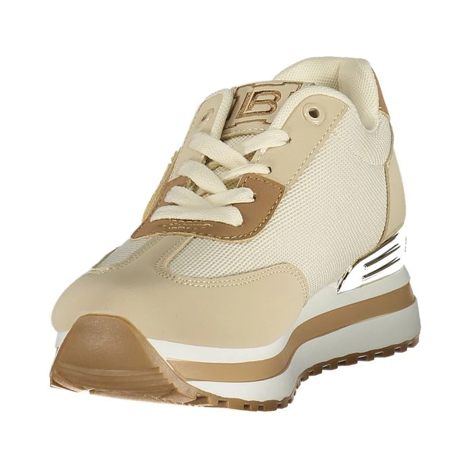 Beige Polyester Athletic Sneakers