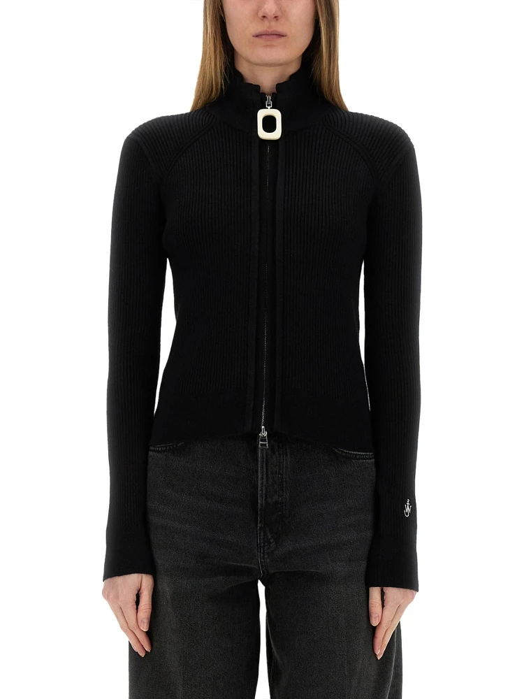 FITTED CARDIGAN WITH ZIPPER