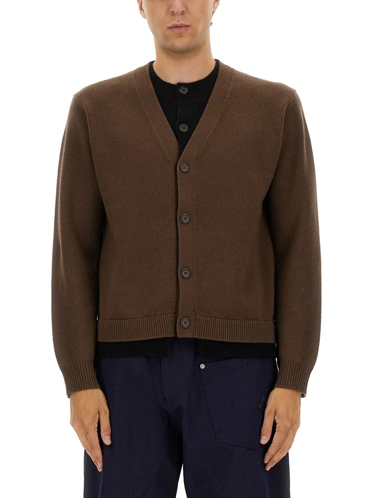 CONTRASTING LAYERED CARDIGAN
