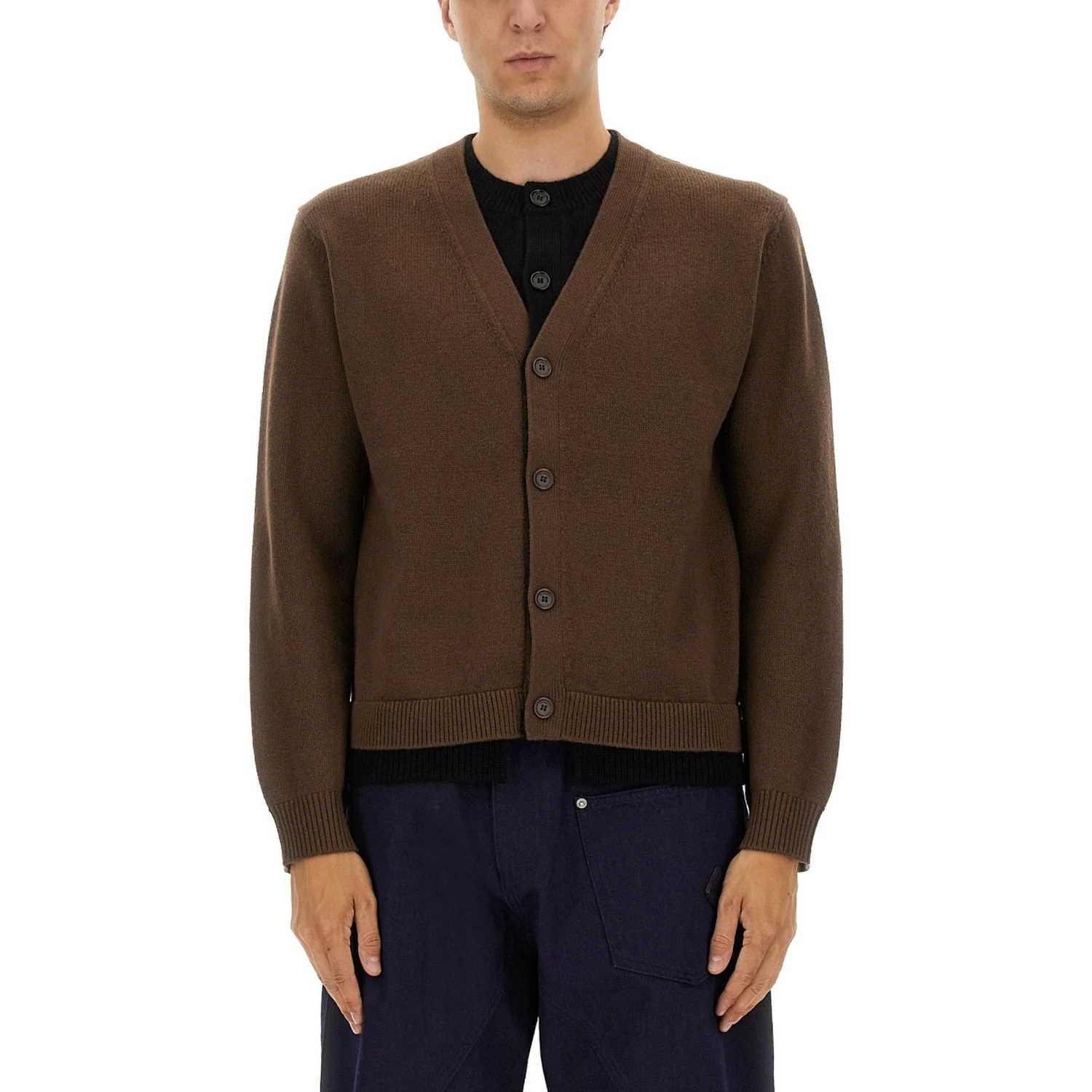CONTRASTING LAYERED CARDIGAN