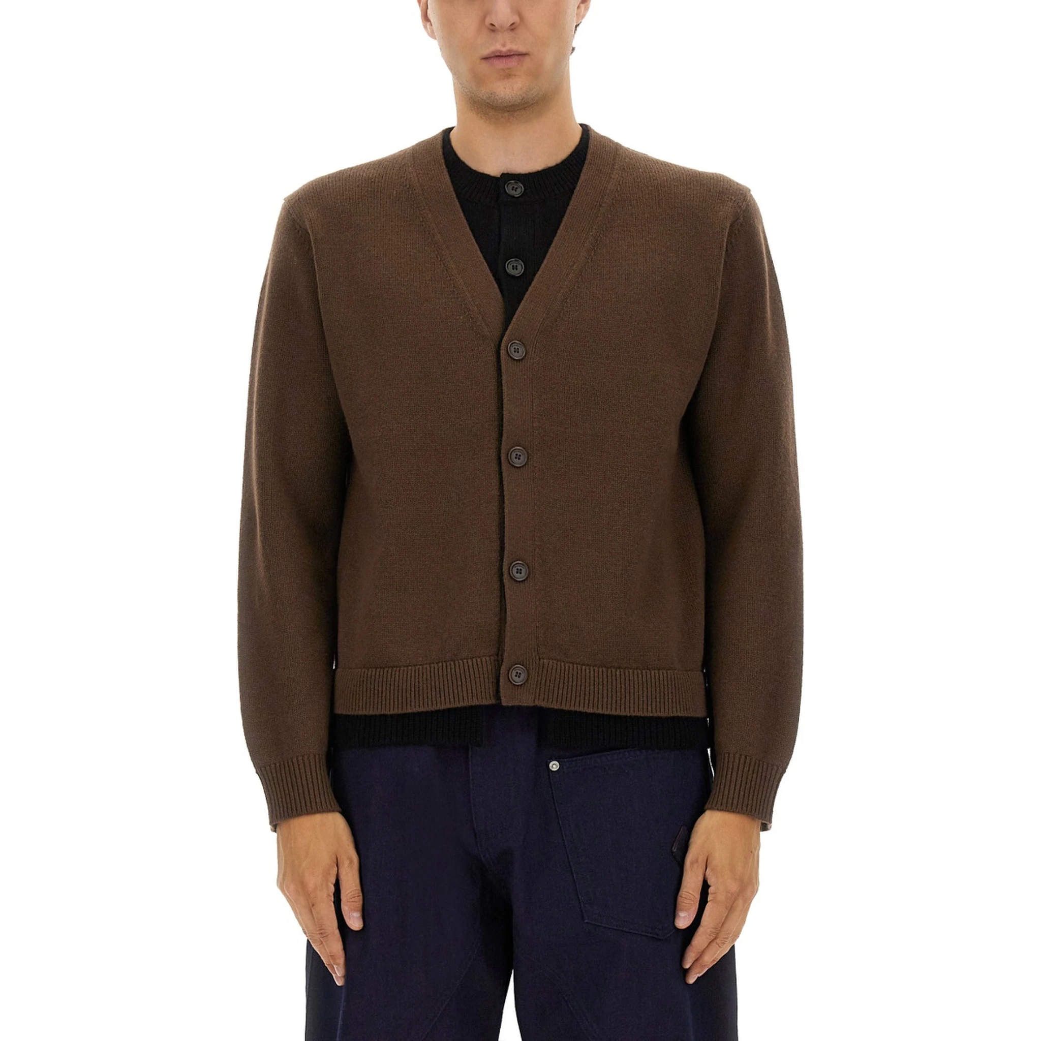 CONTRASTING LAYERED CARDIGAN