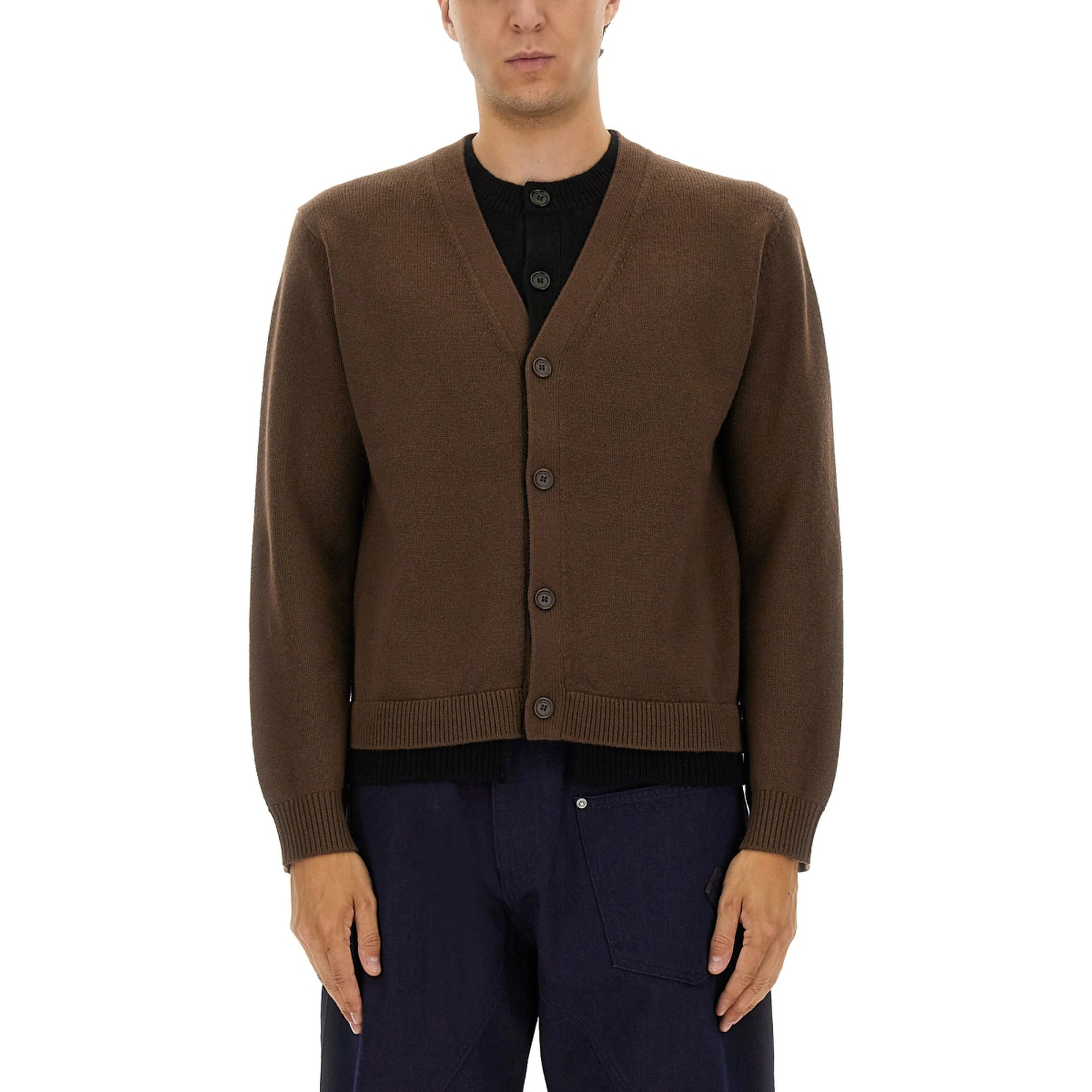 CONTRASTING LAYERED CARDIGAN