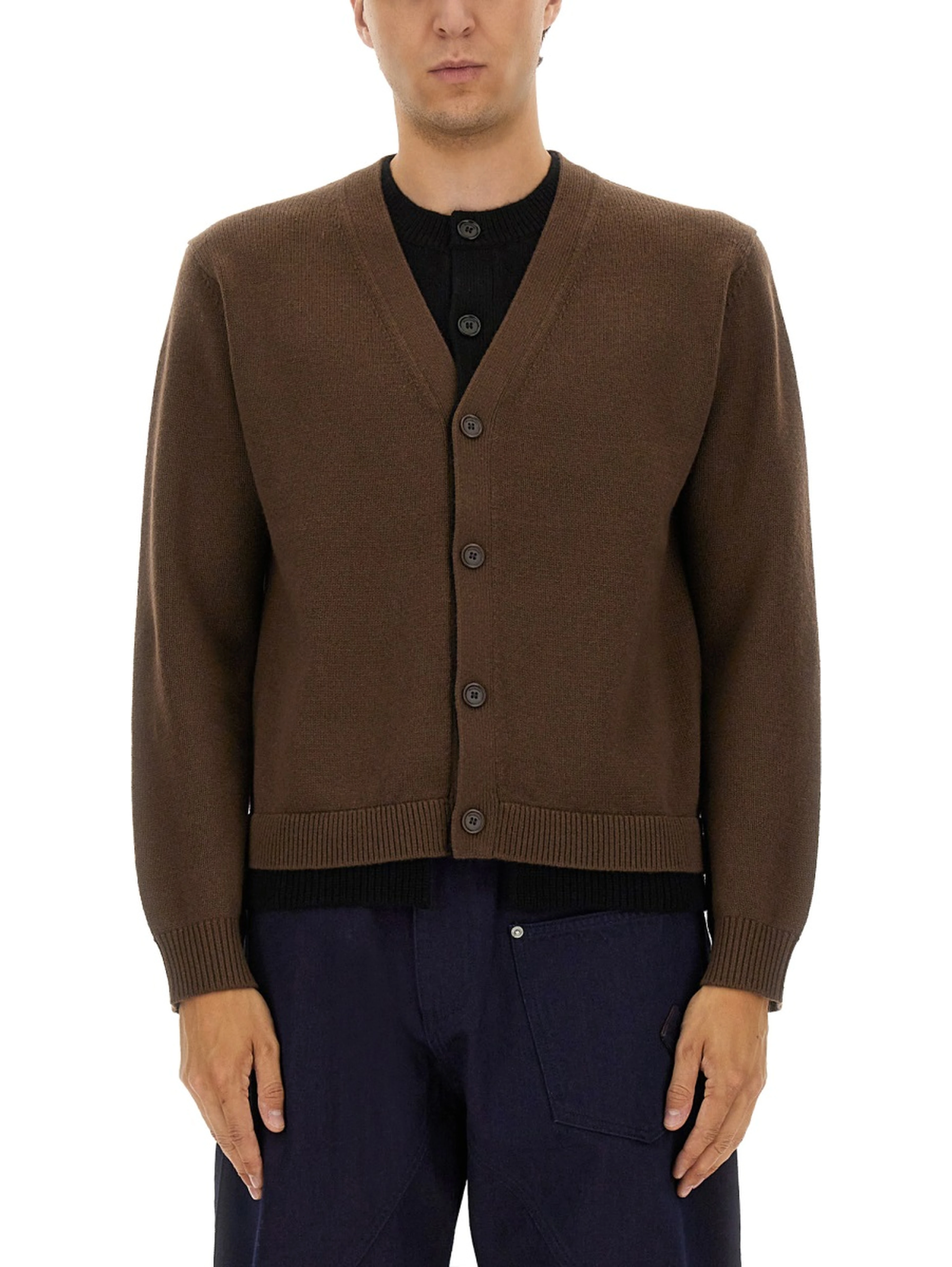 CONTRASTING LAYERED CARDIGAN