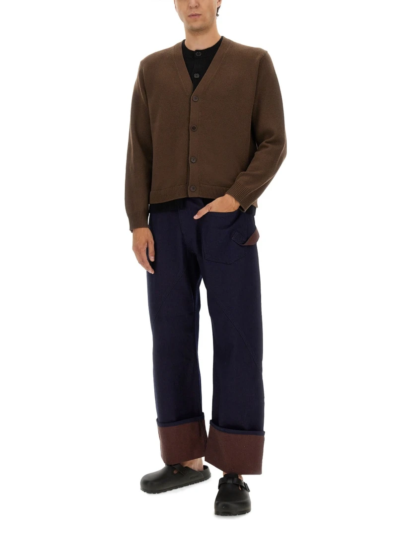 CONTRASTING LAYERED CARDIGAN