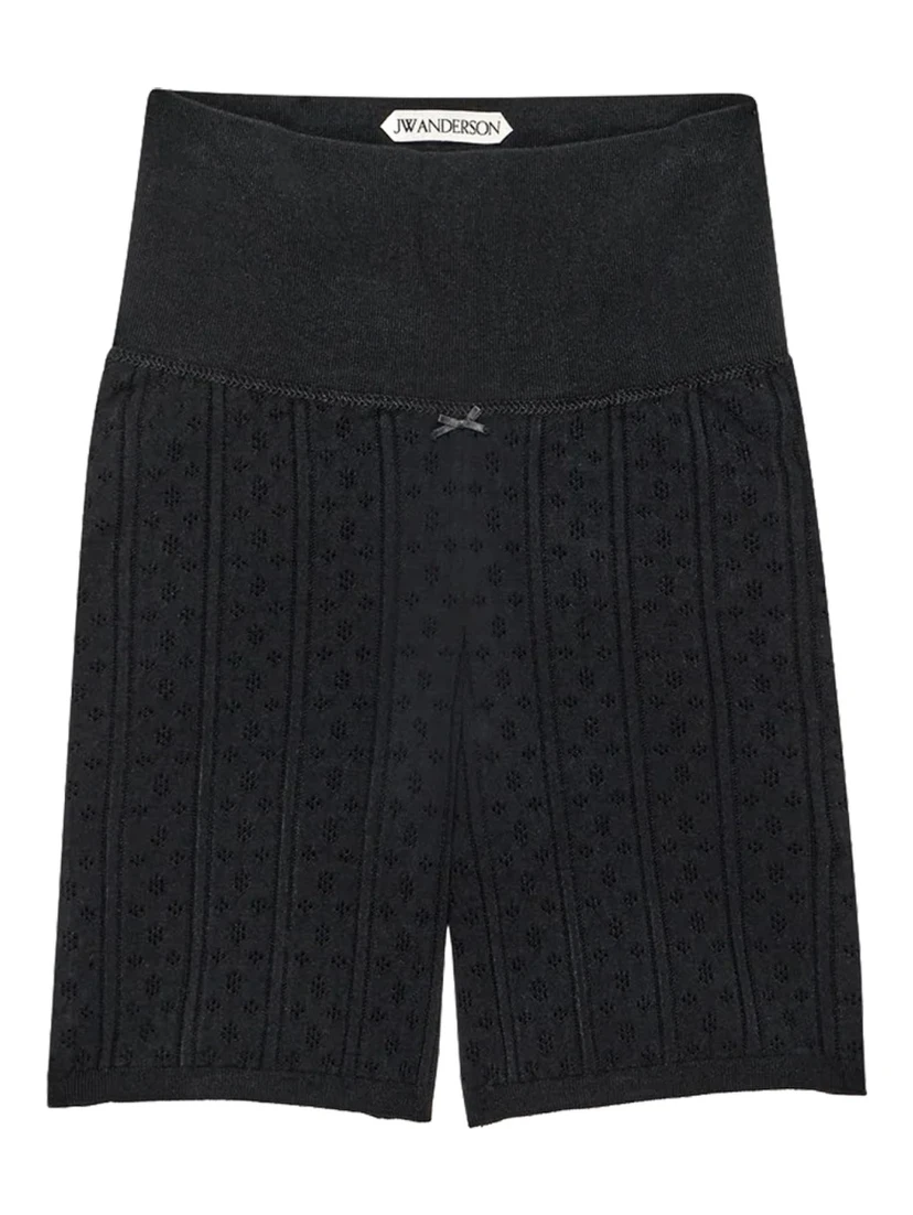 PERFORATED KNIT SHORTS