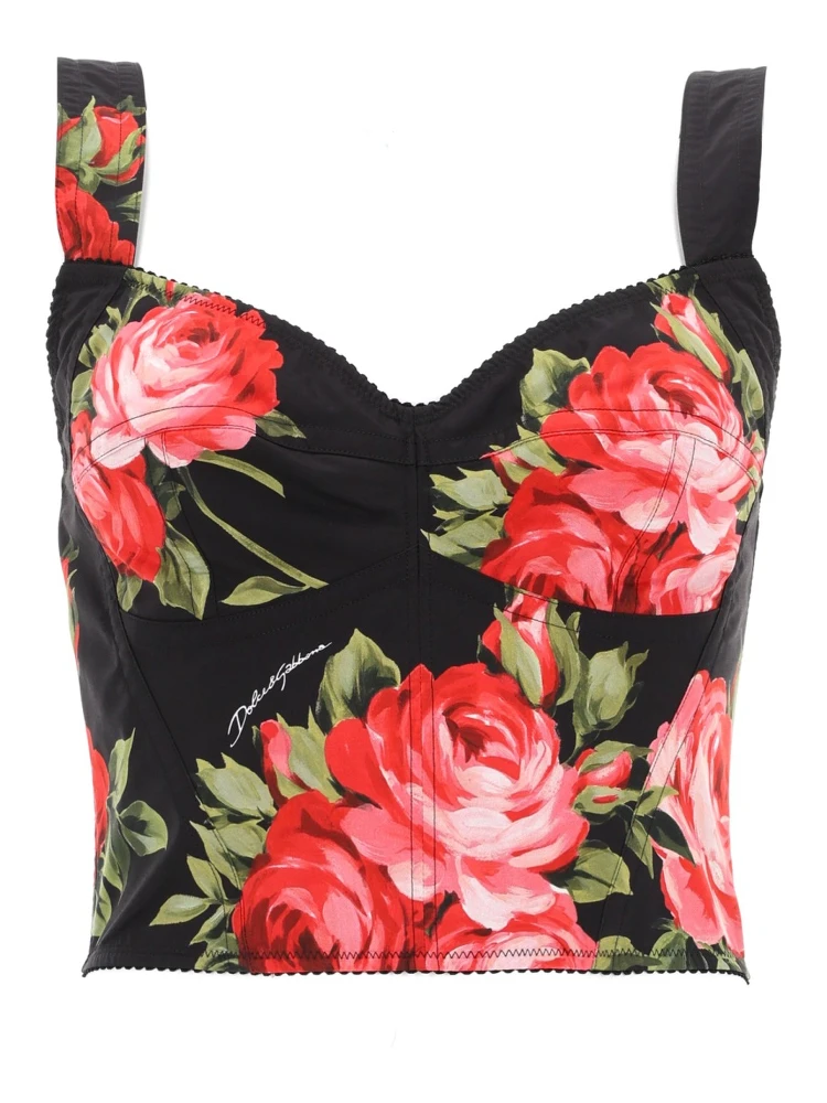 FLORAL PRINT BUSTIER TOP