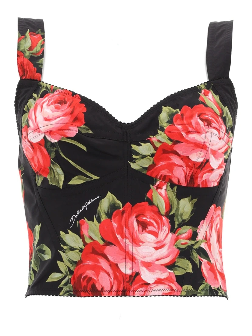 FLORAL PRINT BUSTIER TOP