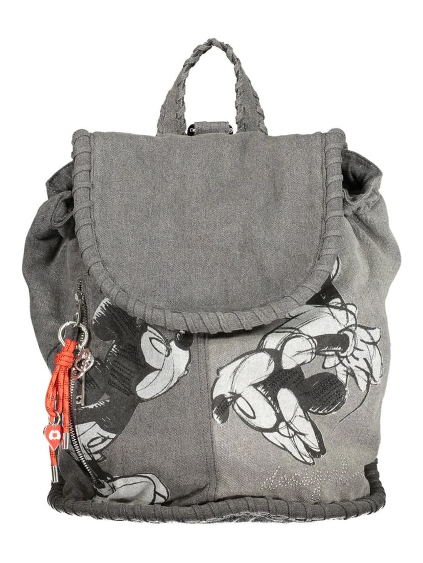 Gray Cotton Backpack