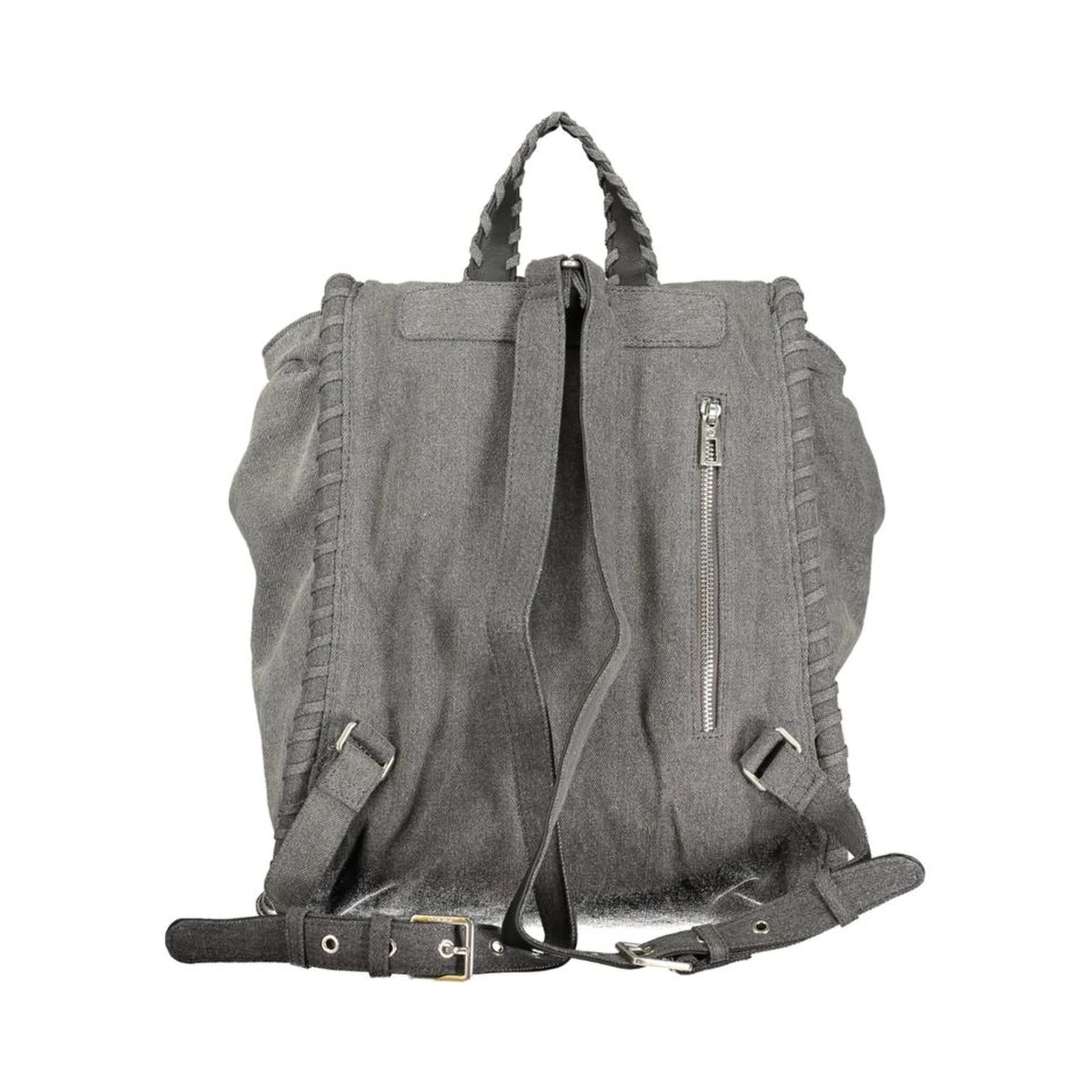 Gray Cotton Backpack