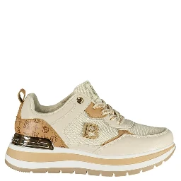 Beige Polyester Athletic Sneakers