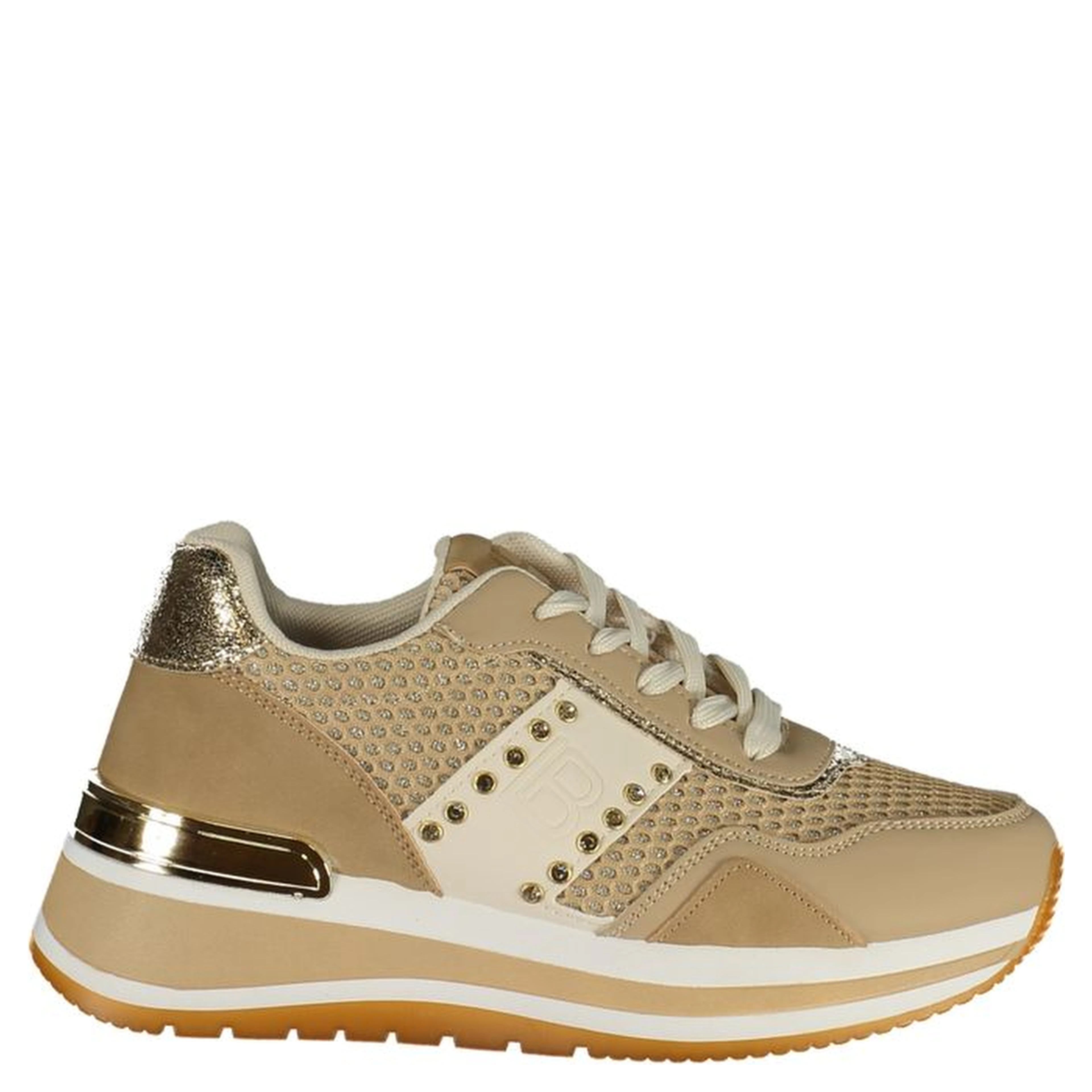 Beige Polyester Athletic Sneakers