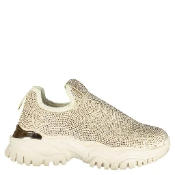 Beige Polyester Chunky Sneakers