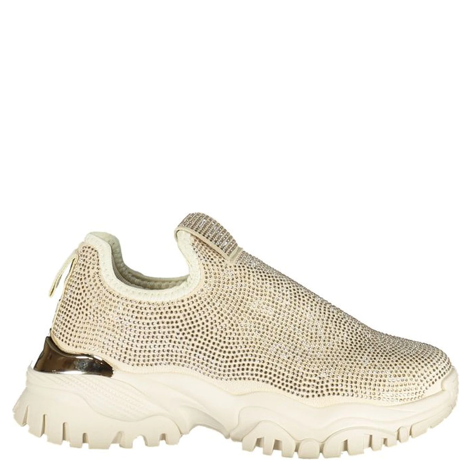 Beige Polyester Chunky Sneakers