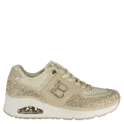 Beige Polyester Athletic Sneakers
