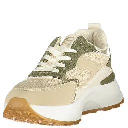 Green Polyester Athletic Sneakers