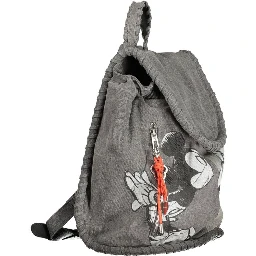 Gray Cotton Backpack