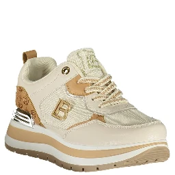 Beige Polyester Athletic Sneakers