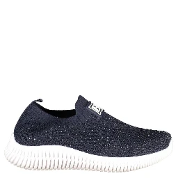 Blue Polyester Athletic Sneakers