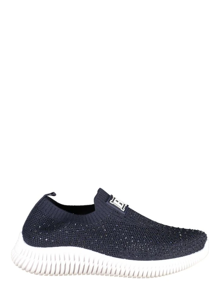 Blue Polyester Athletic Sneakers