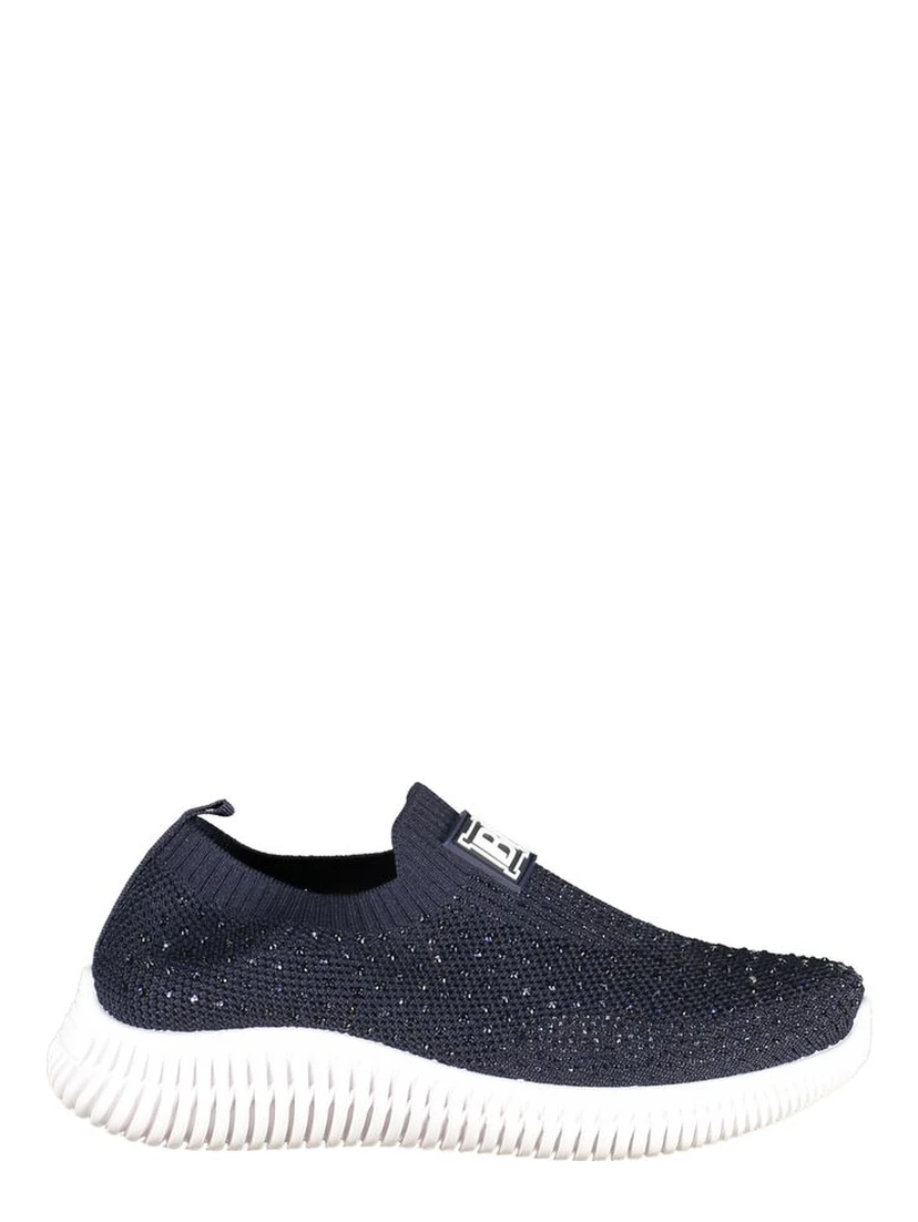 Blue Polyester Athletic Sneakers