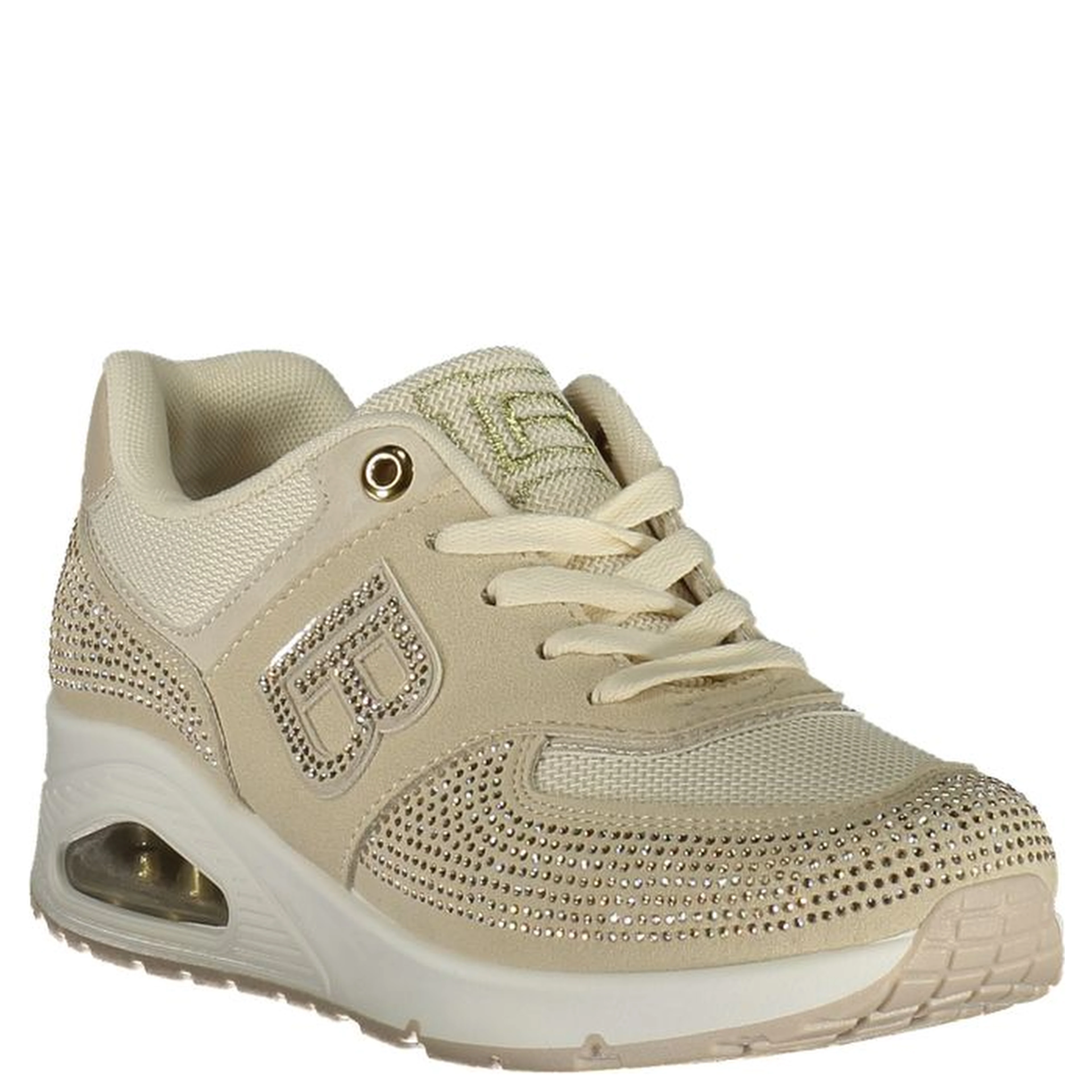Beige Polyester Athletic Sneakers