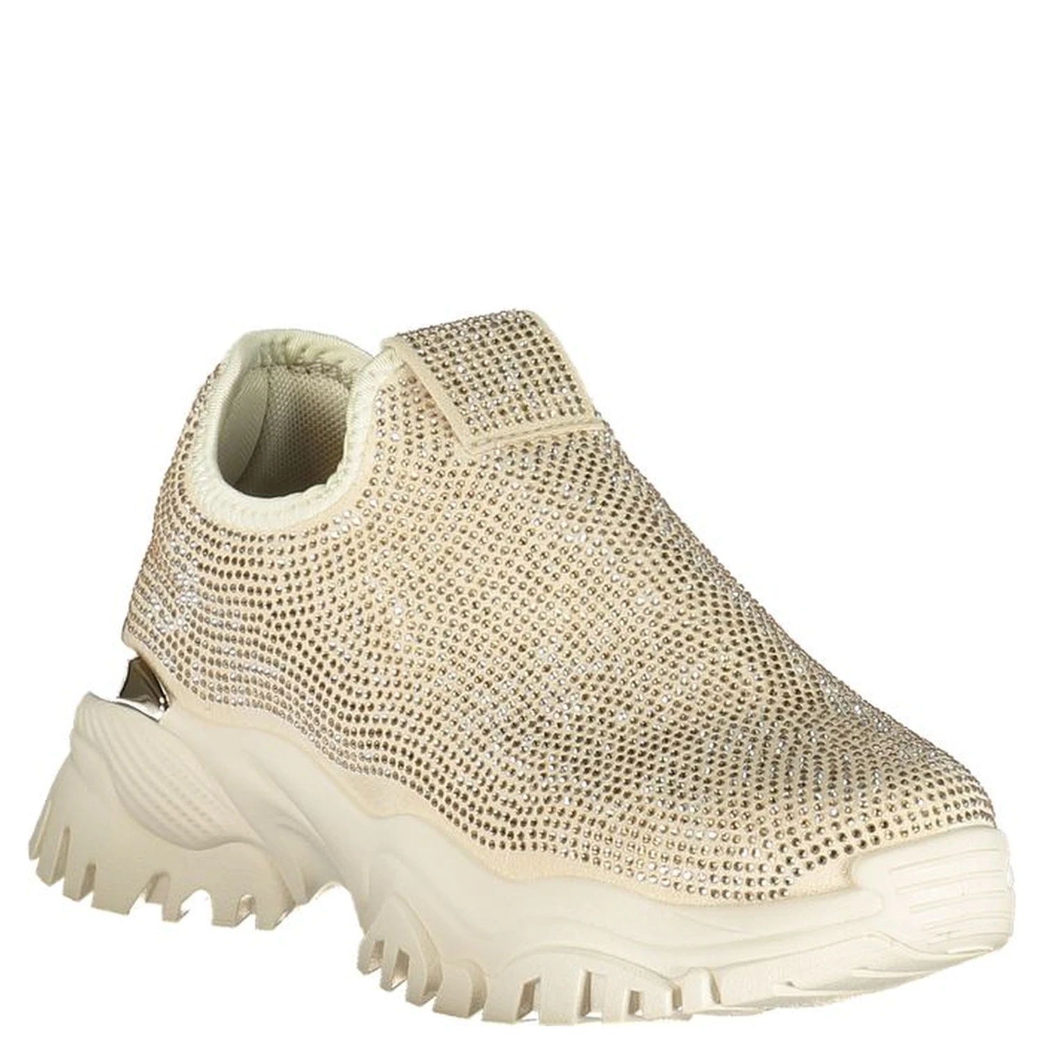 Beige Polyester Chunky Sneakers