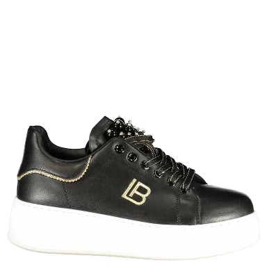 Black Polyester Chunky Sneakers