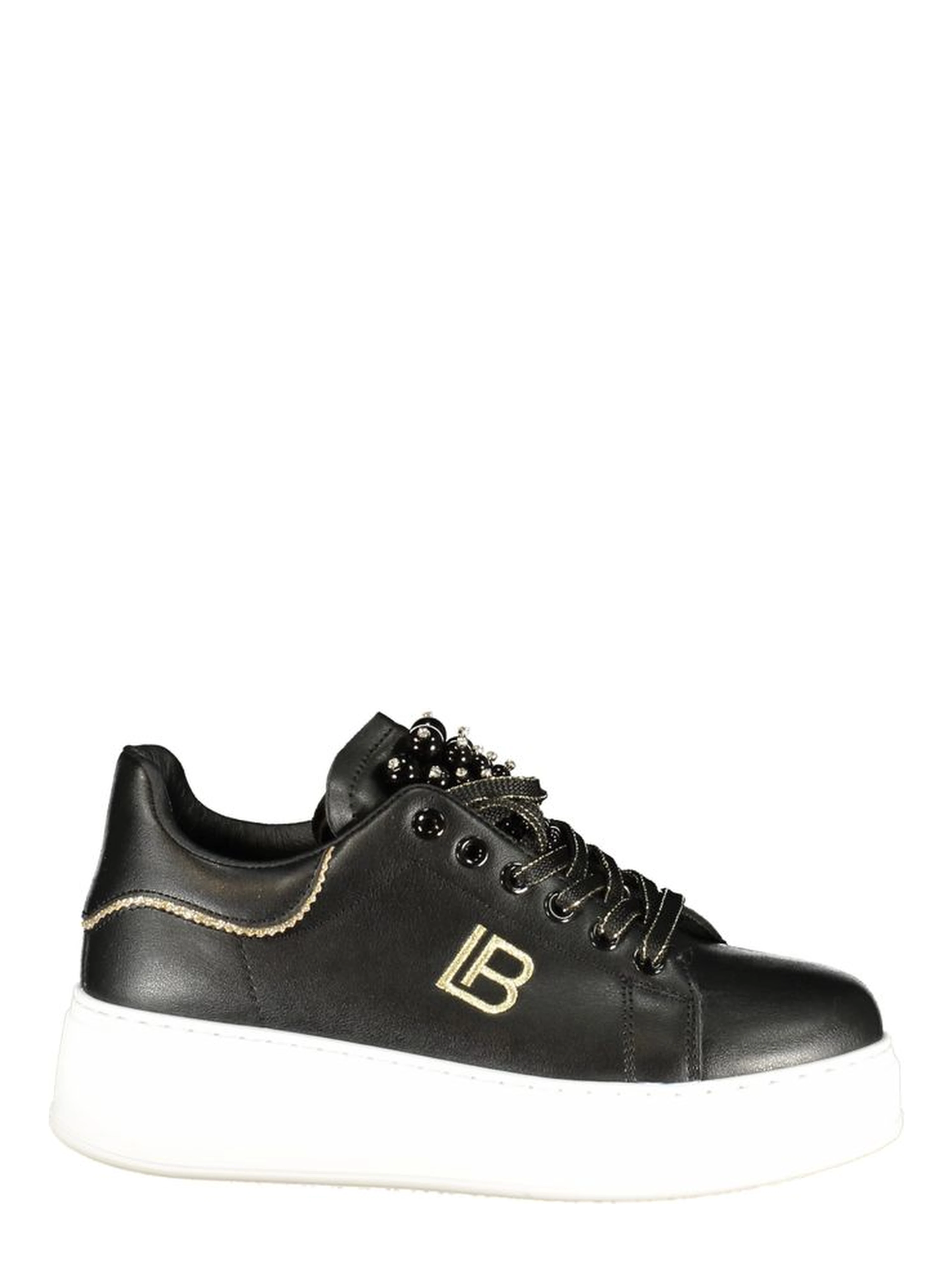 Black Polyester Chunky Sneakers