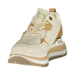 Beige Polyester Athletic Sneakers