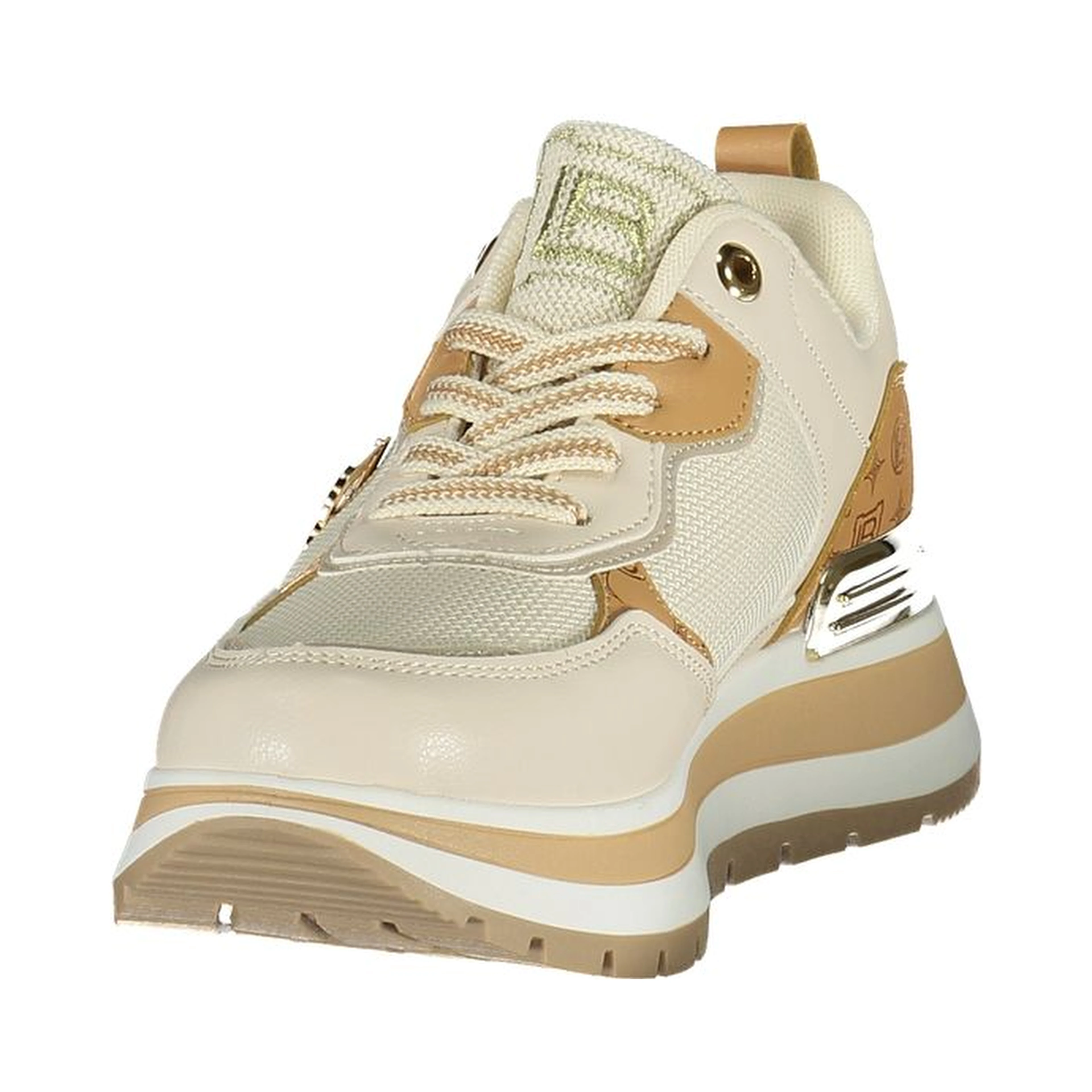Beige Polyester Athletic Sneakers