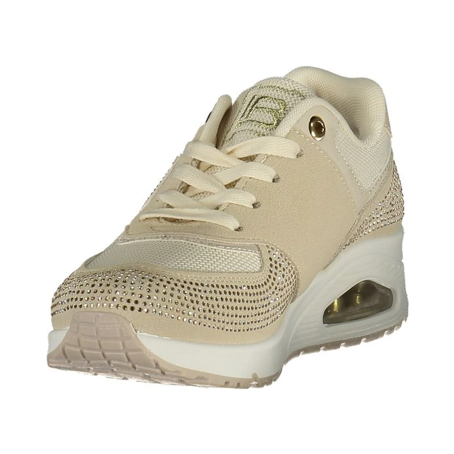 Beige Polyester Athletic Sneakers