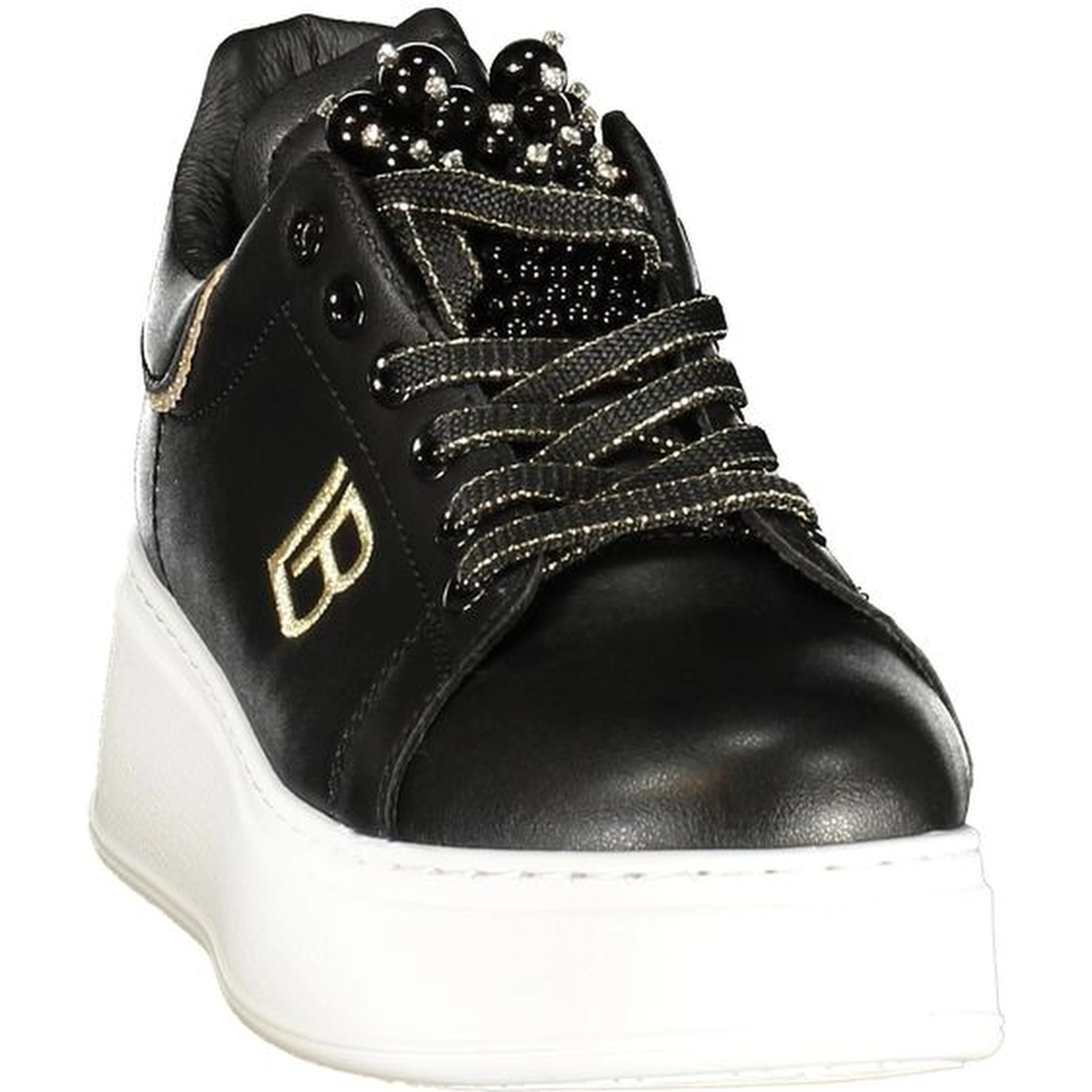 Black Polyester Chunky Sneakers