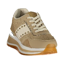 Beige Polyester Athletic Sneakers