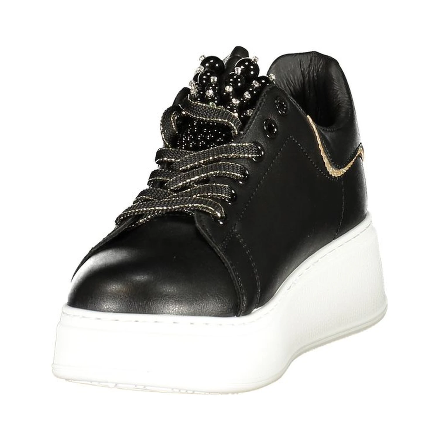 Black Polyester Chunky Sneakers
