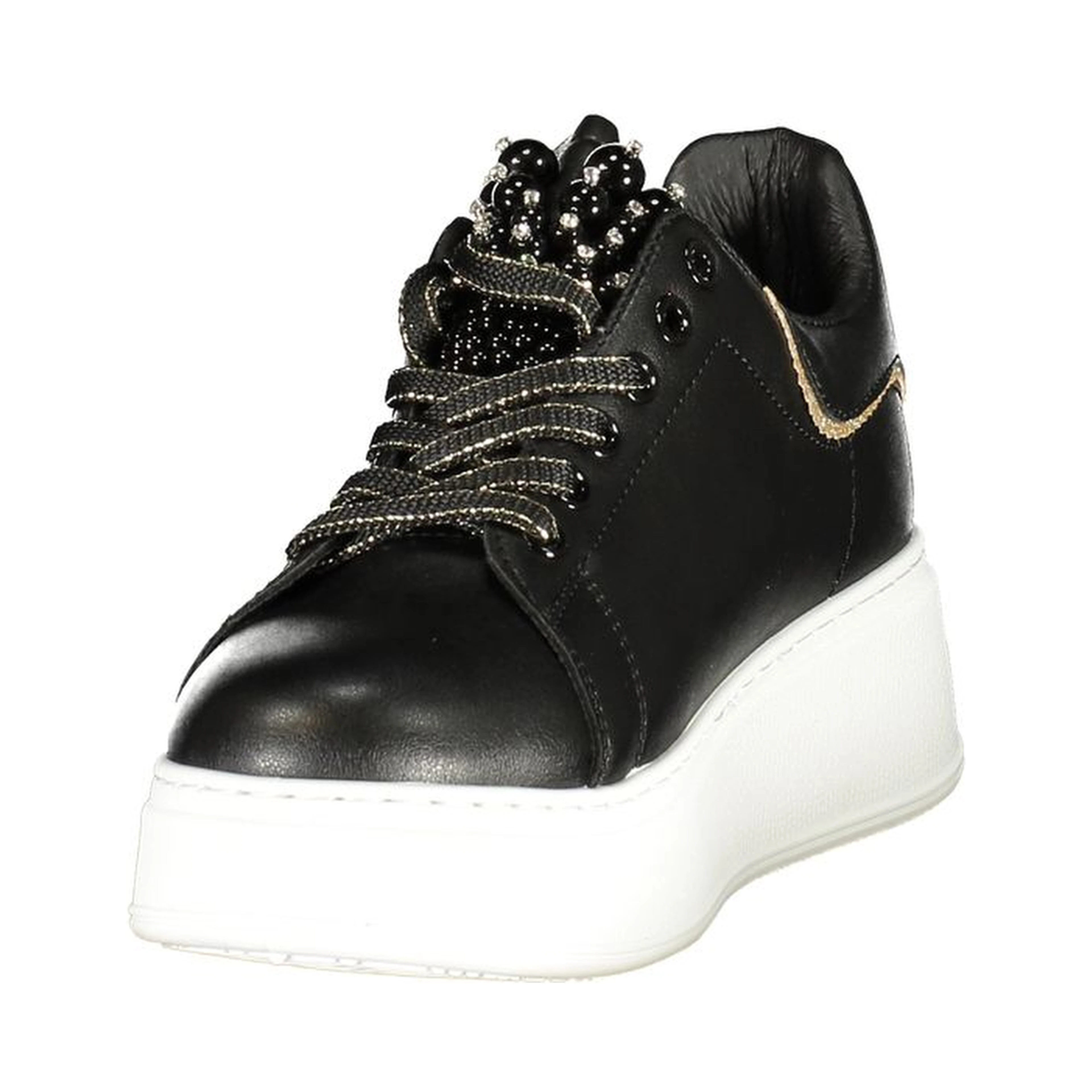 Black Polyester Chunky Sneakers