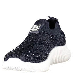 Blue Polyester Athletic Sneakers