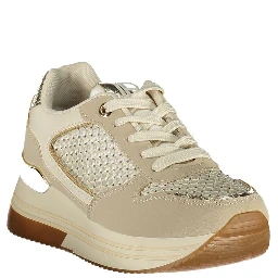 Beige Polyester Athletic Sneakers