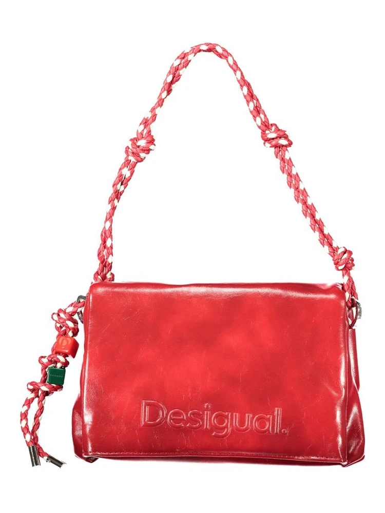 Red Polyurethane Women Handbag