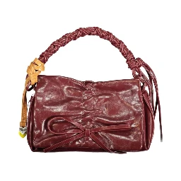 Burgundy Polyurethane Women Mini Bag