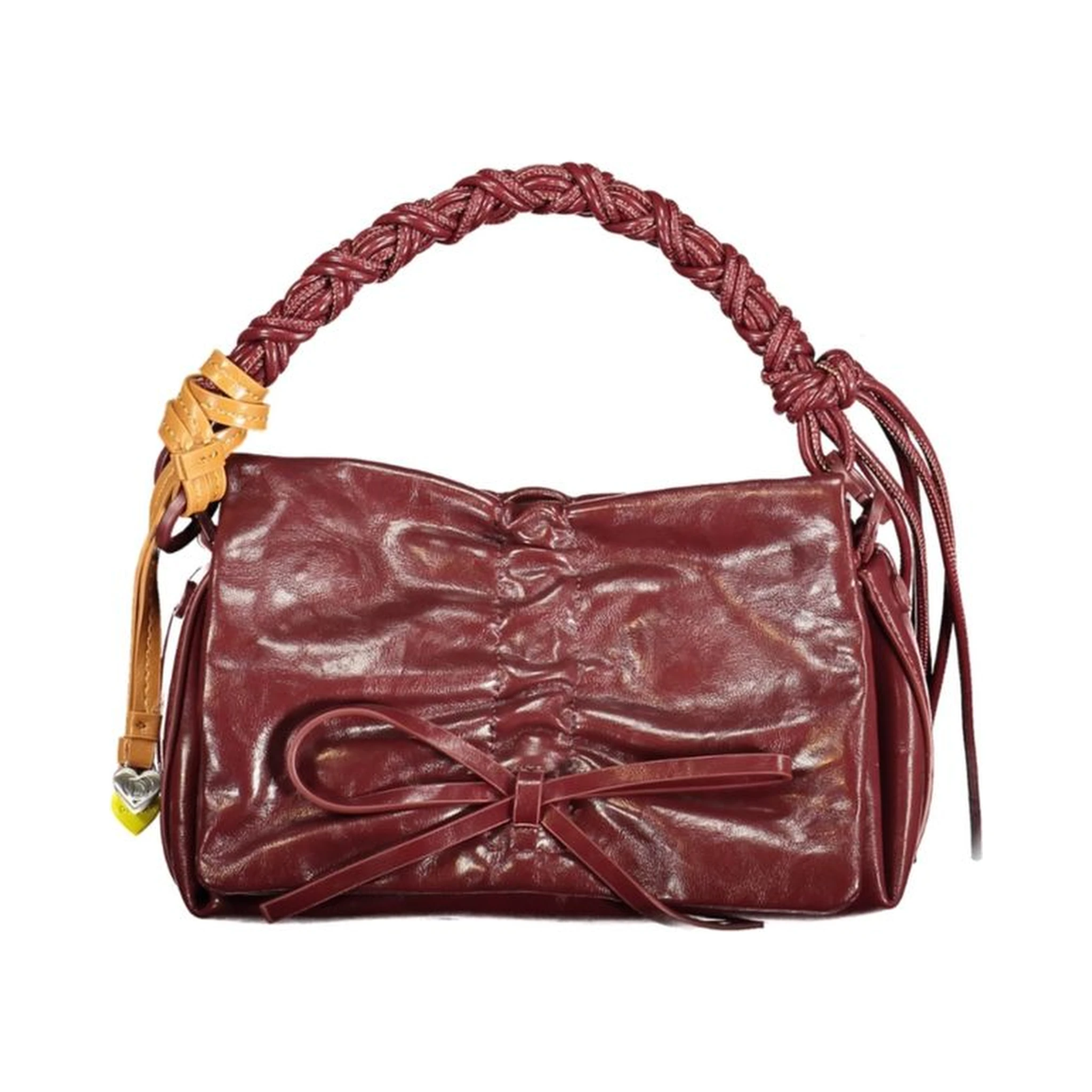 Burgundy Polyurethane Women Mini Bag