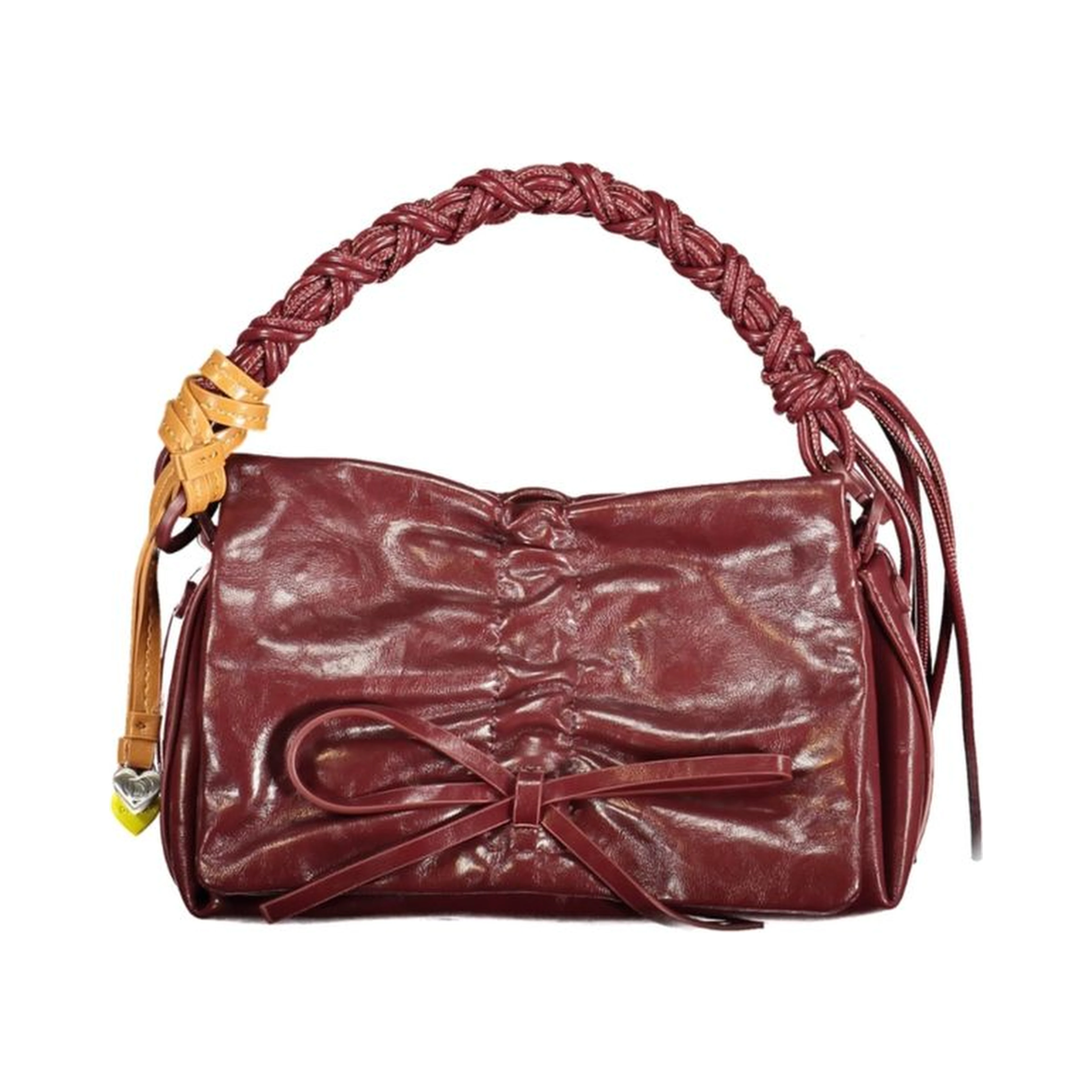 Burgundy Polyurethane Women Mini Bag