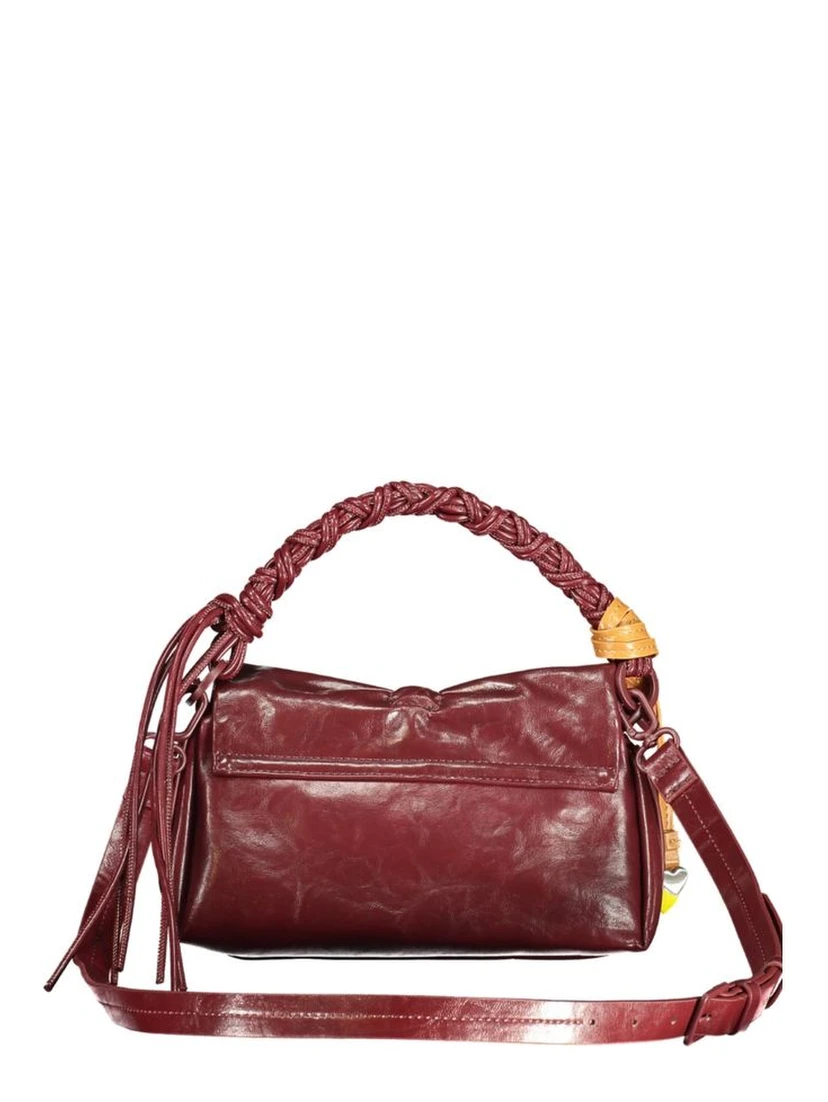 Burgundy Polyurethane Women Mini Bag