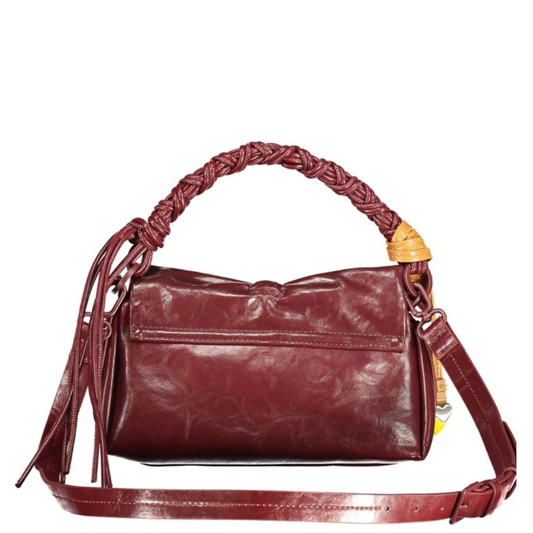 Burgundy Polyurethane Women Mini Bag