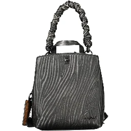 Black Polyurethane Women Mini Backpack
