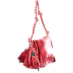 Red Polyurethane Women Handbag