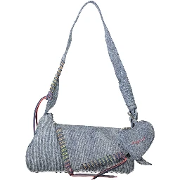 Azzurro Cotton Women Shoulder Bag