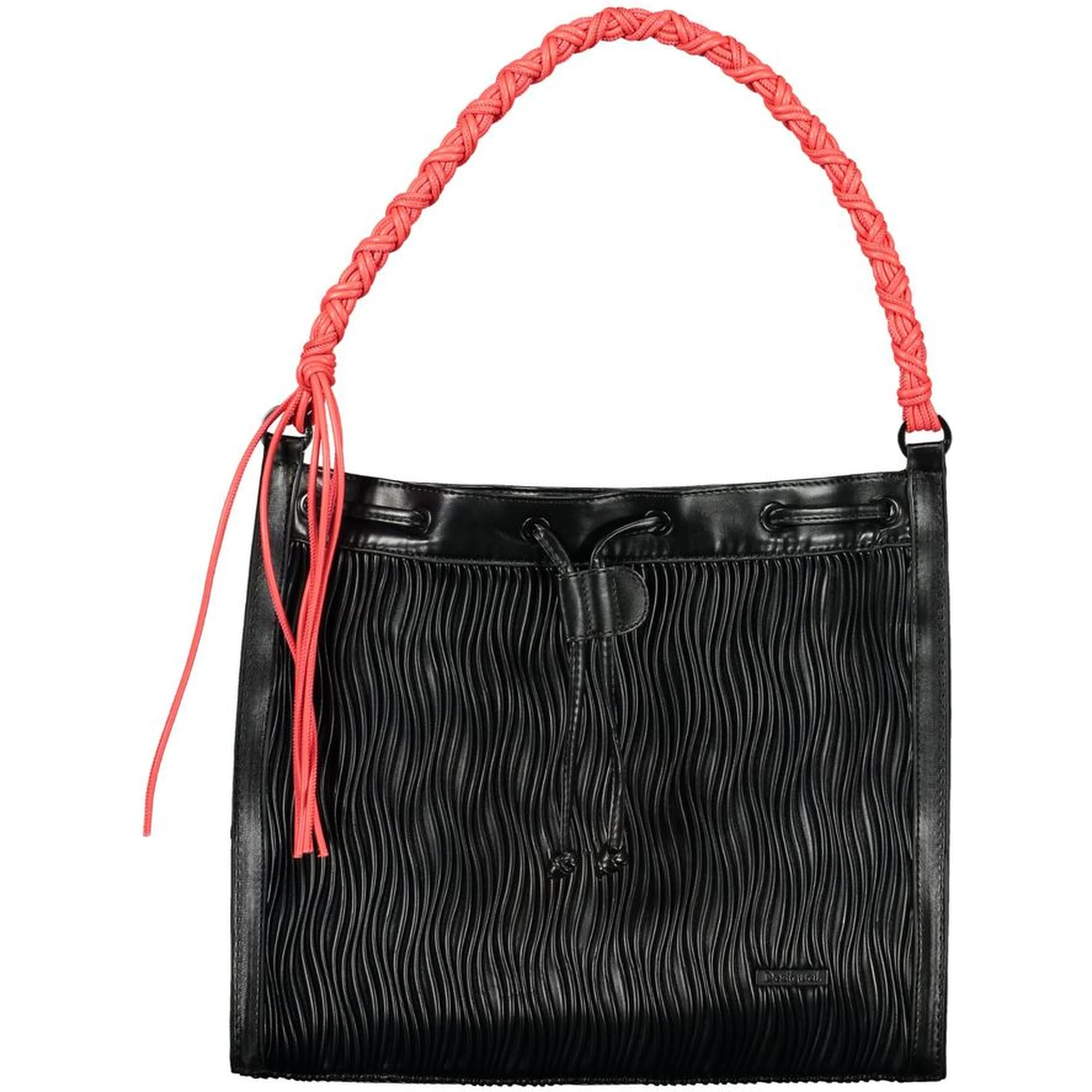 Black Polyurethane Women Backpack